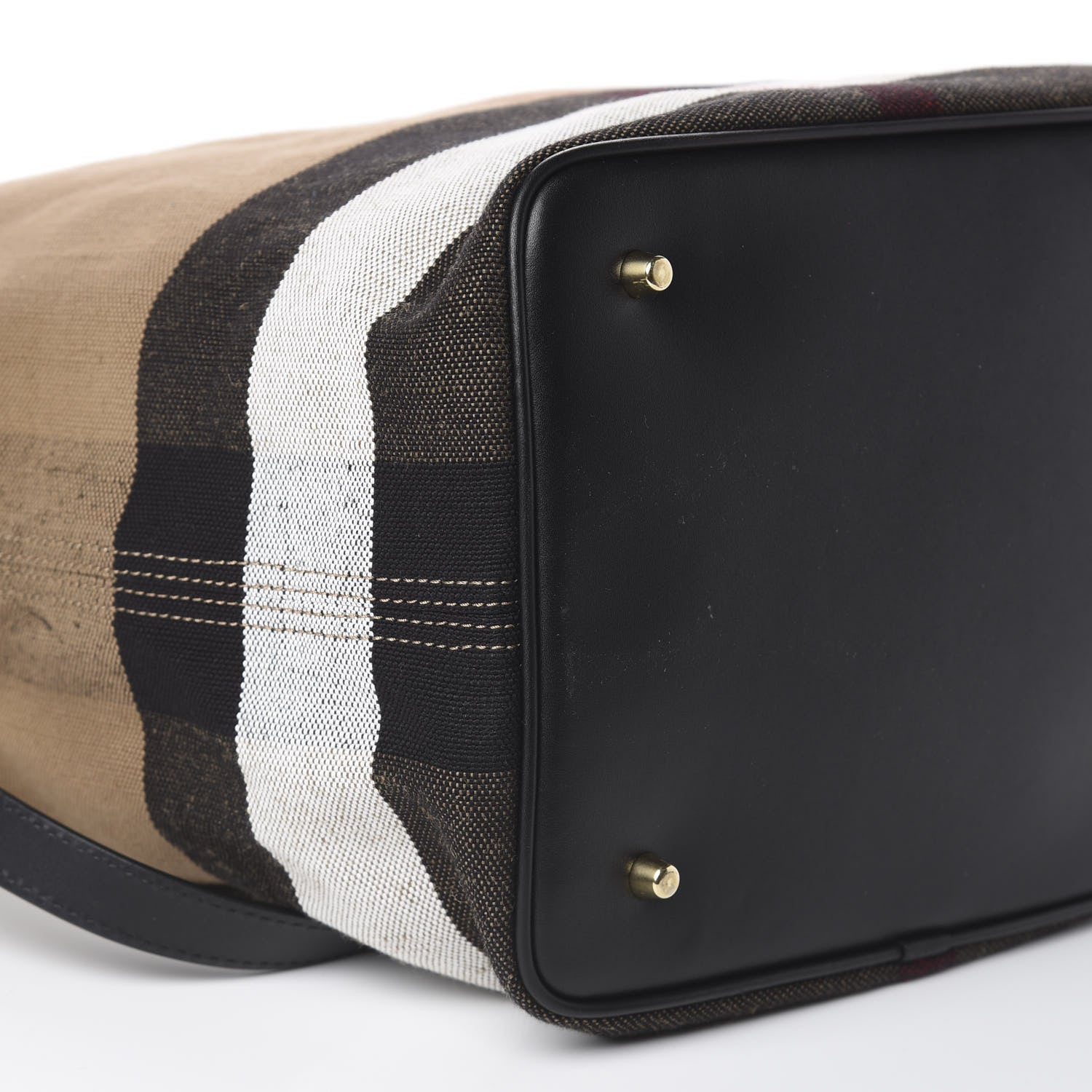 Burberry Canvas Mega Check Medium Ashby Hobo Black 7 of 8