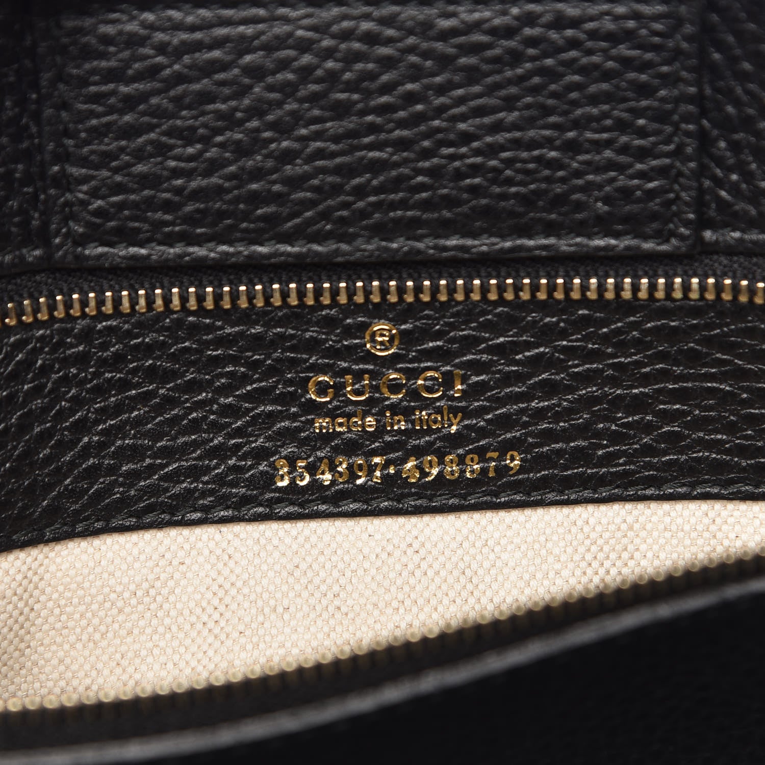 Gucci Pebbled Calfskin Medium Swing Tote Black 6 of 9