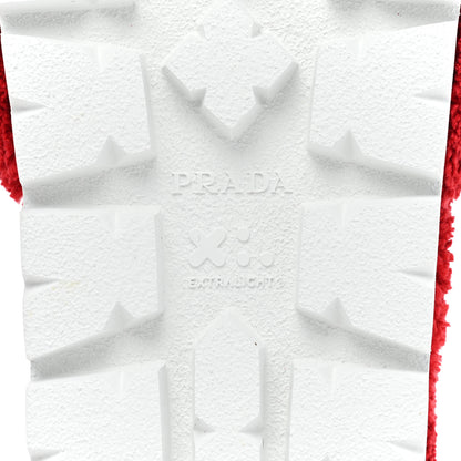 Prada Terry Cloth Logo Lug Sole 20mm Slide Sandals 40 Rosso Black 6 of 9