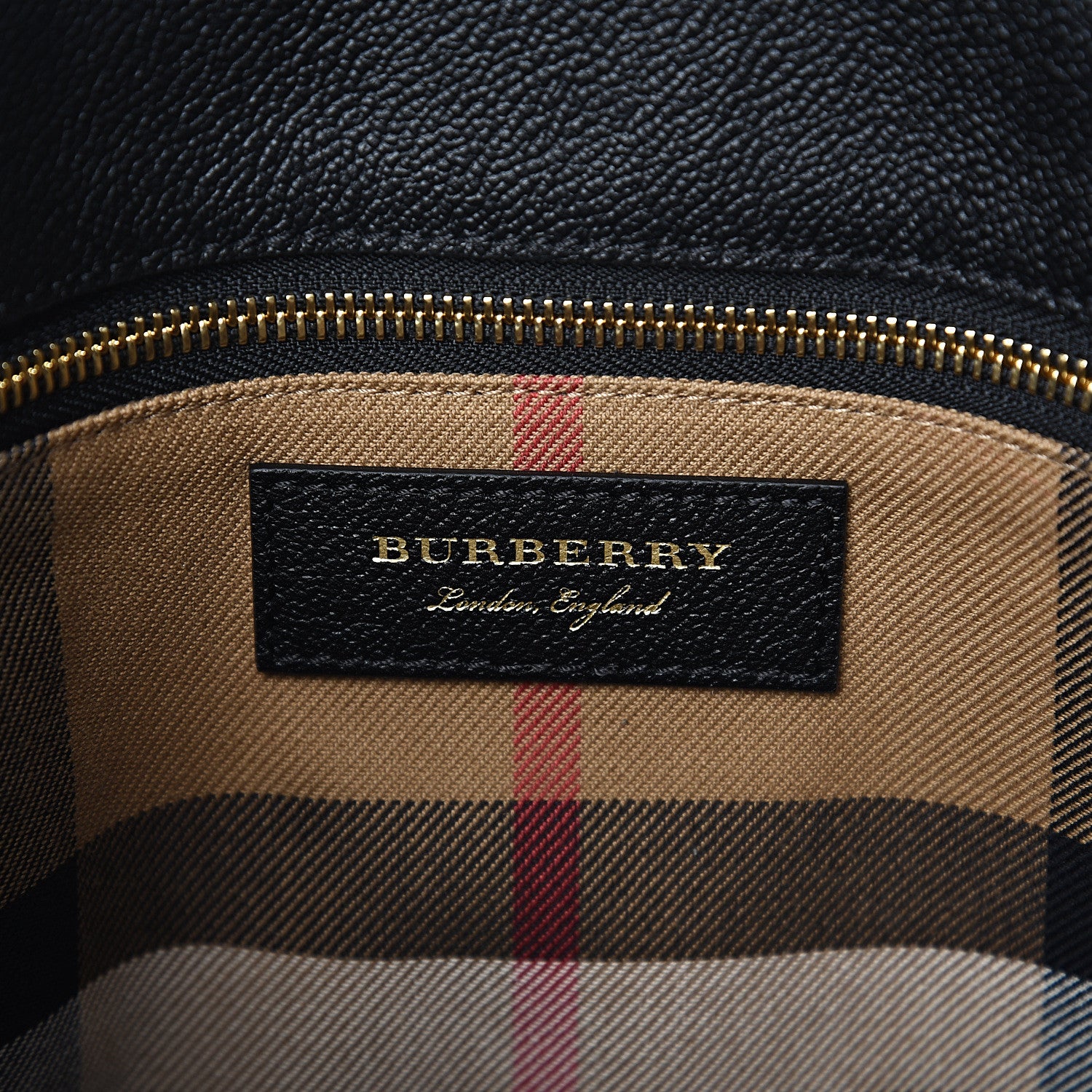 Burberry Soft Grain Calfskin Medium Buckle Tote Black 5 of 9