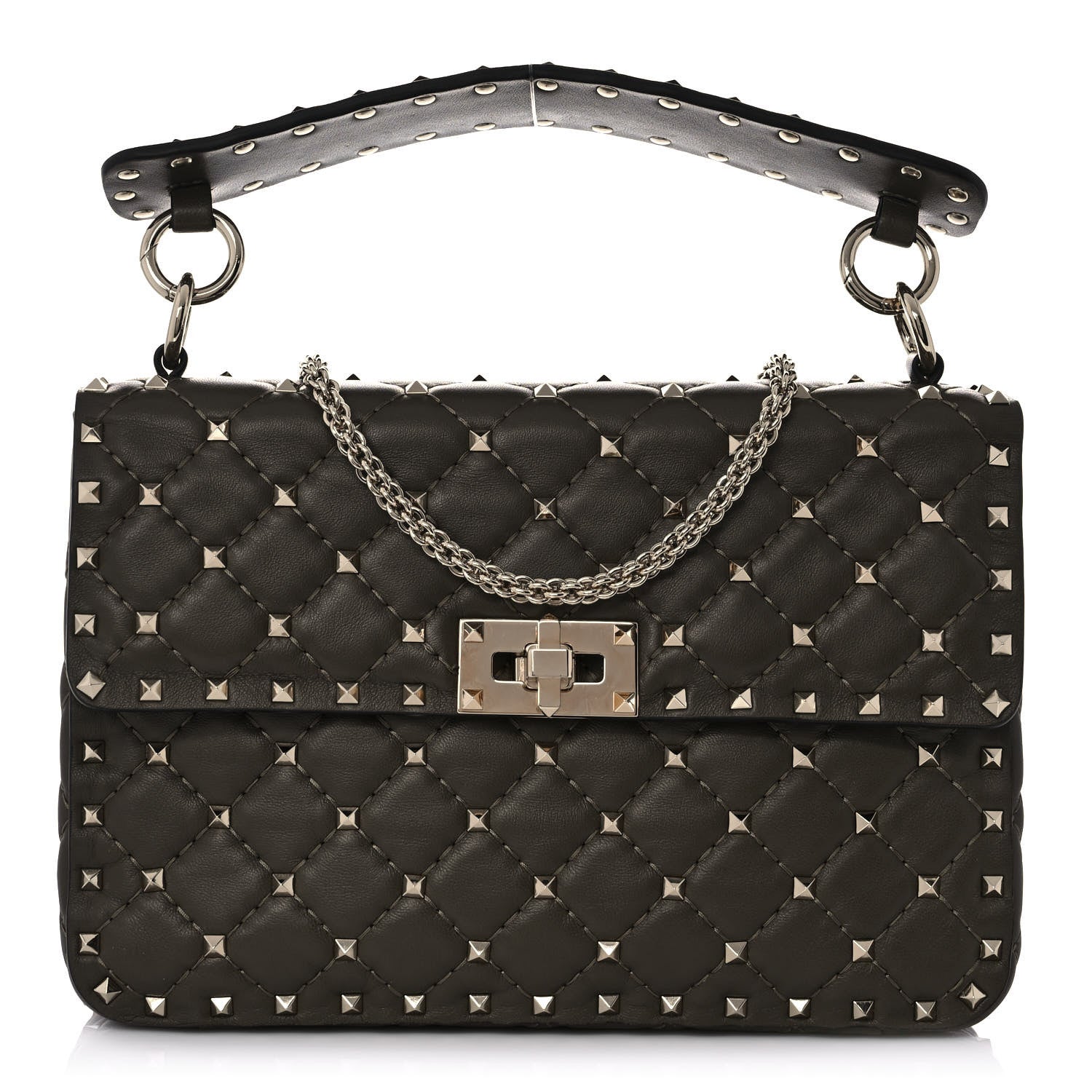 Valentino Garavani Nappa Medium Rockstud Spike Shoulder Bag Oasis 1 of 8