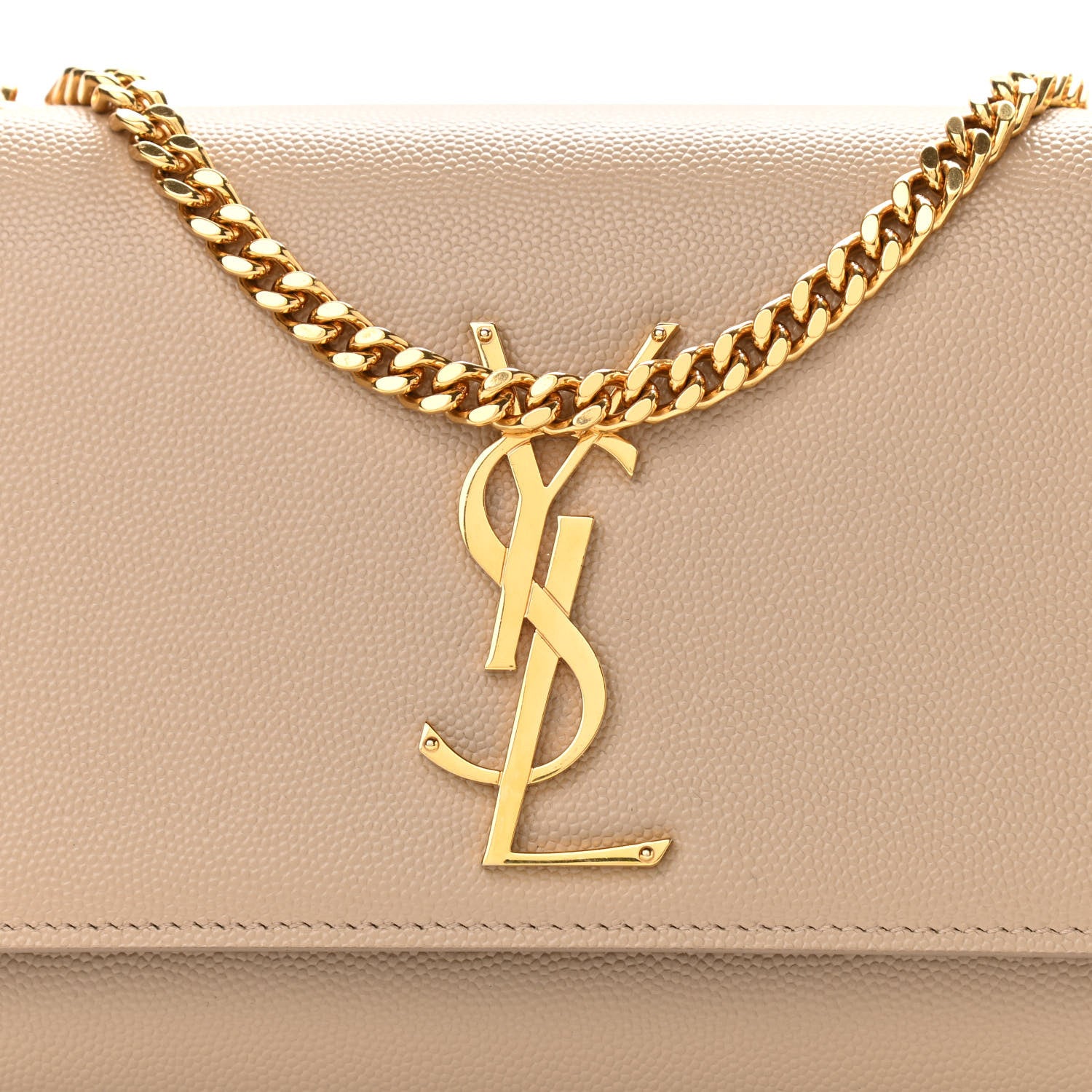 Saint Laurent Grain De Poudre Small Monogram Kate Satchel Nude Powder 9 of 9