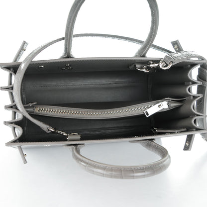 Saint Laurent Calfskin Crocodile Embossed Baby Sac De Jour Fog 5 of 8