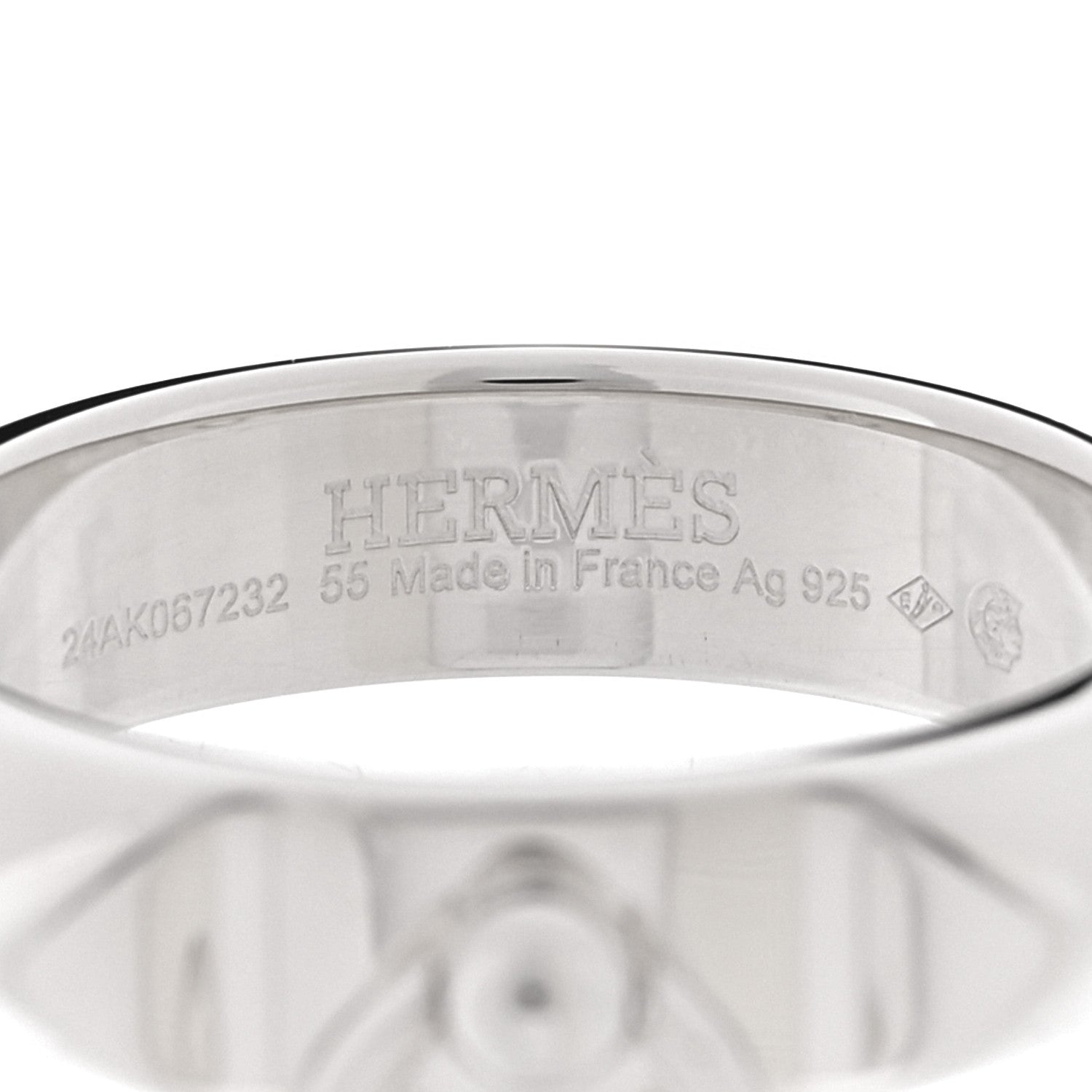 Hermes Sterling Silver PM Collier De Chien Ring 55 7.25 4 of 5