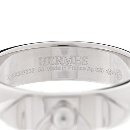 Hermes Sterling Silver PM Collier De Chien Ring 55 7.25 4 of 5