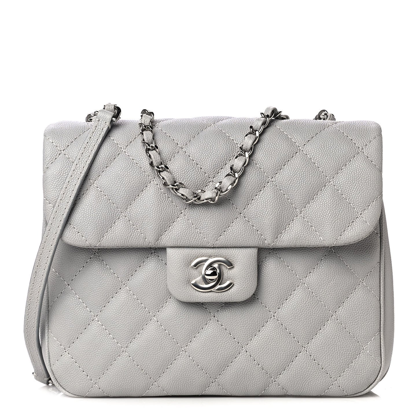 Caviar Quilted Medium Urban Companion Flap Grey