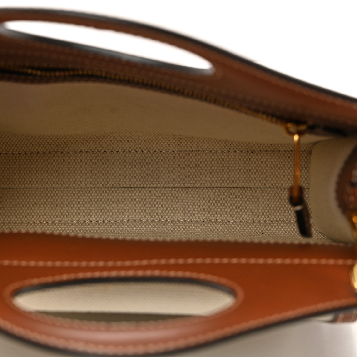 Burberry Canvas Smooth Calfskin Two Tone Mini Pocket Bag Tan 5 of 10