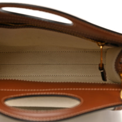 Burberry Canvas Smooth Calfskin Two Tone Mini Pocket Bag Tan 5 of 10
