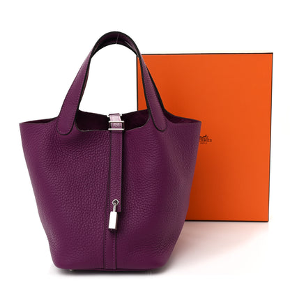 Hermes Taurillon Clemence Picotin Lock 18 PM Anemone 11 of 11