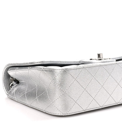 Chanel Metallic Caviar Quilted Medium CC Slide Flap Silver 8 of 10