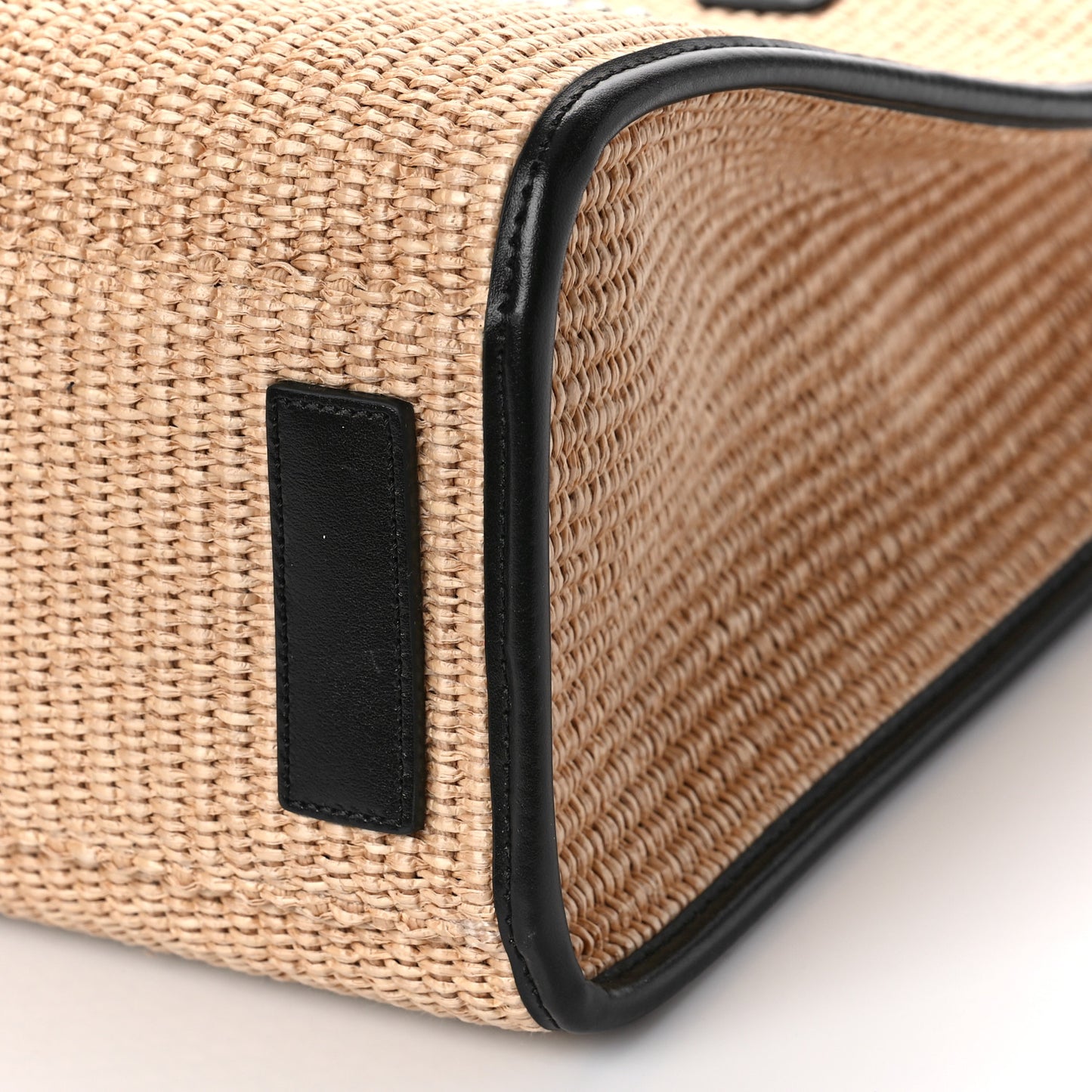 Raffia Studded La Medusa Large Tote Beige