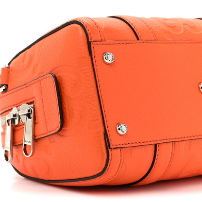 Gucci Piuma Calfskin Jumbo GG Embossed Mini Duffle Bag Good Orange 9 of 13