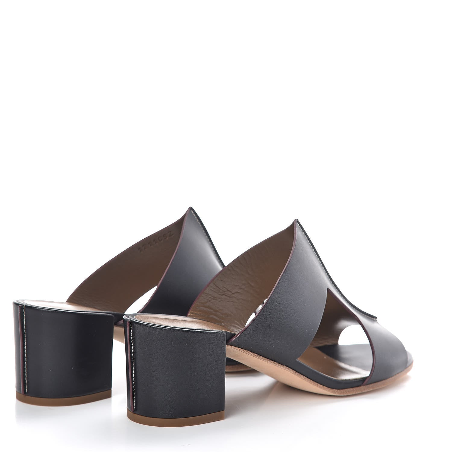 Hermes Calfskin Ostia Sandals 38 Black 5 of 9