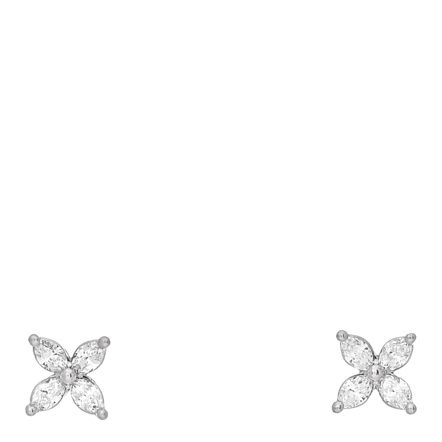 Tiffany Platinum Diamond .19ct Mini Victoria Earrings 1 of 4