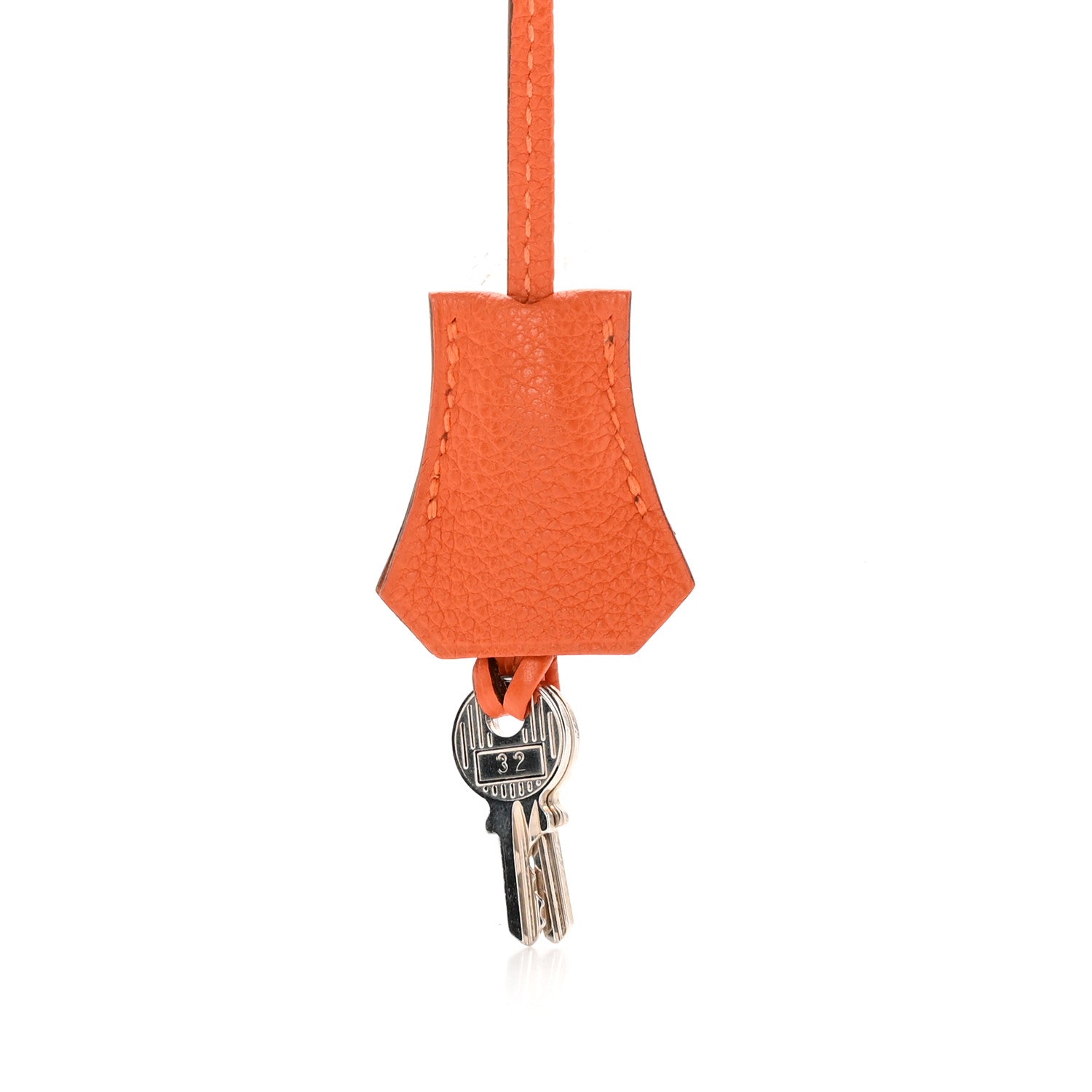 Hermes Togo Lock and Key Clochette Set Orange 3 of 7