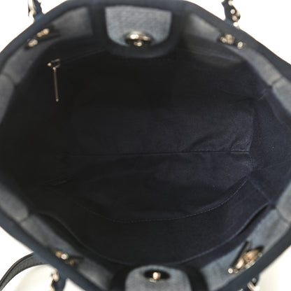 Chanel Canvas Mini Deauville Tote Denim Blue 5 of 9