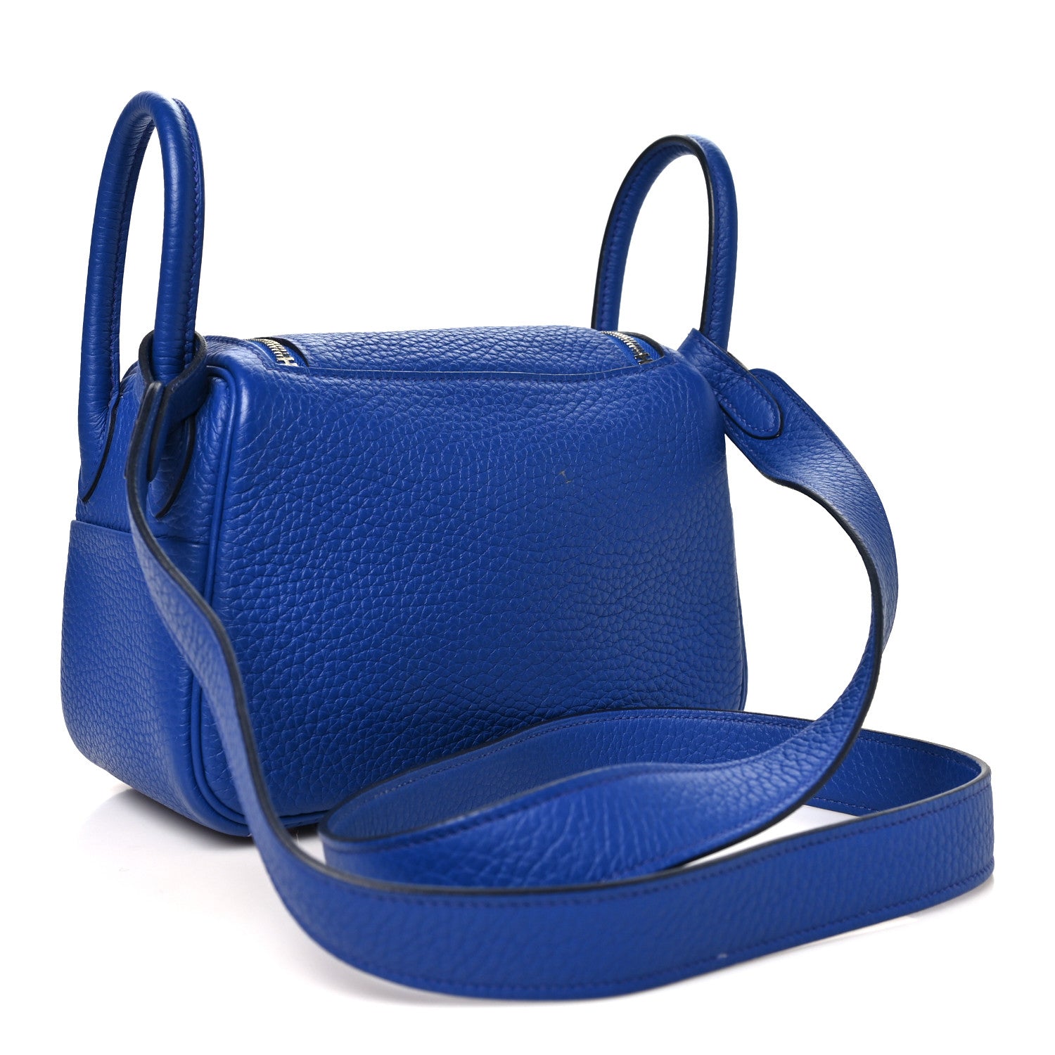 Hermes Taurillon Clemence Mini Lindy 20 Bleu Electrique 3 of 11
