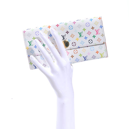Louis Vuitton Monogram Multicolor Sarah Wallet White Orange 2 of 8