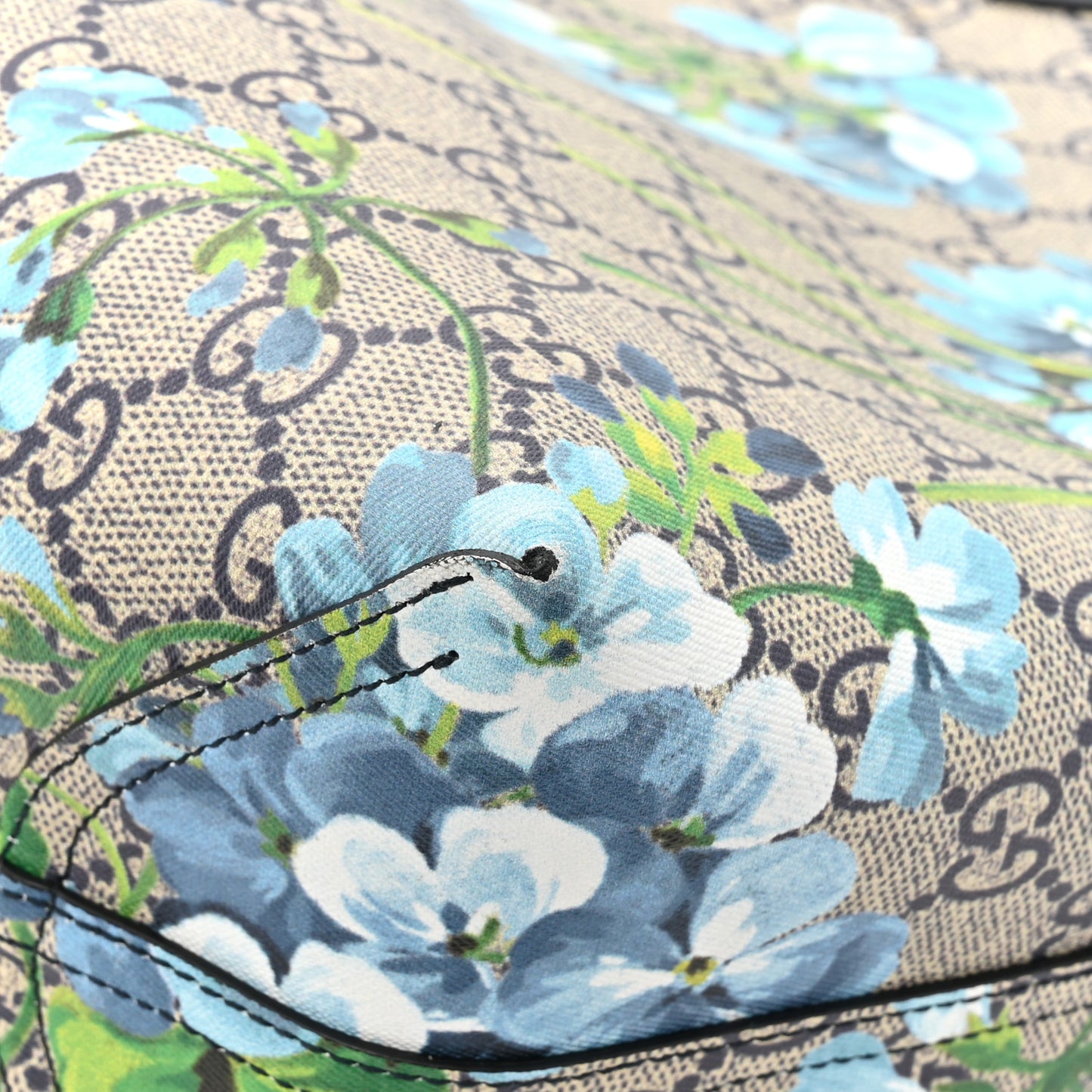 GG Supreme Monogram Blooms Medium Reversible Tote Beige Blue