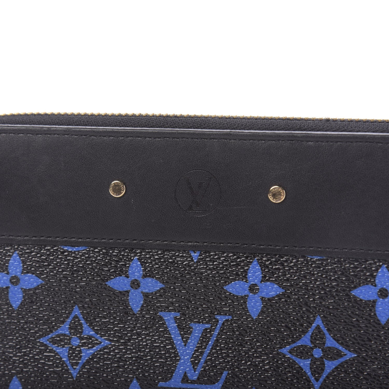 Louis Vuitton Calfskin Colored Monogram Zippy Wallet Blue Black 8 of 10