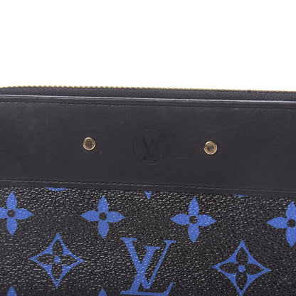 Louis Vuitton Calfskin Colored Monogram Zippy Wallet Blue Black 8 of 10