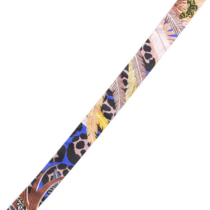 Hermes Silk Jaguar Quetzal Twilly Bleu Roy Brun Saumon 4 of 5