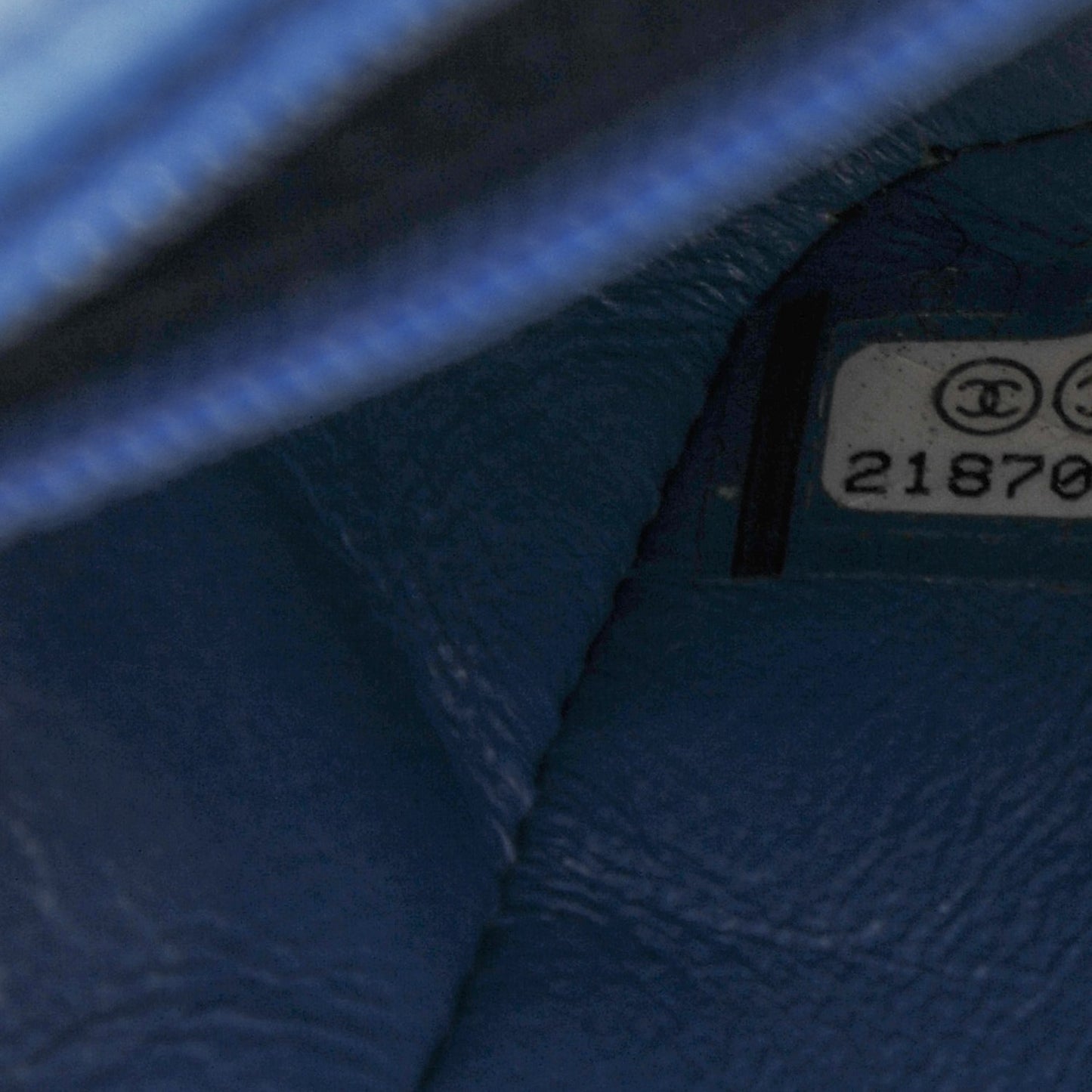 Lambskin Quilted Mini Rectangular Flap Blue