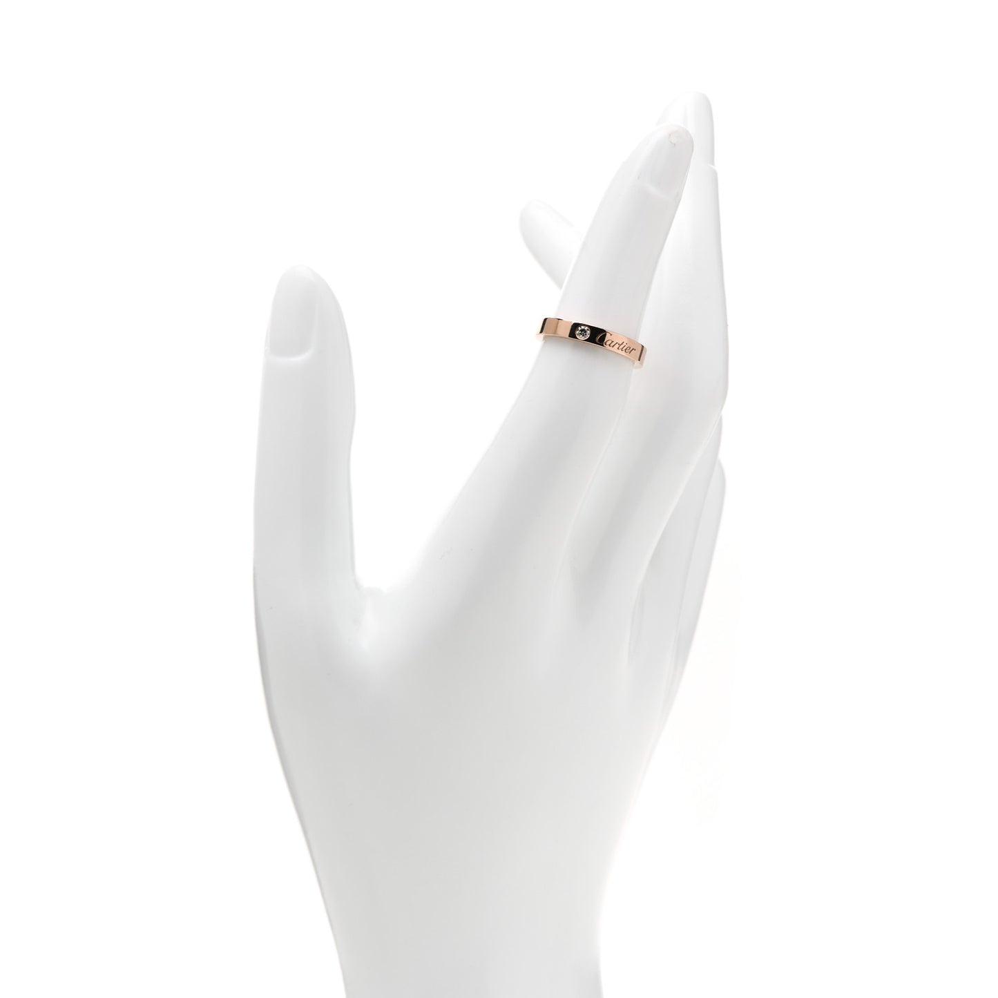 18K Pink Gold Diamond 3mm C De Cartier Wedding Band Ring 49 4.75
