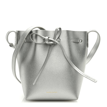 Mansur Gavriel Metallic Calfskin Bucket Bag Silver 1 of 8