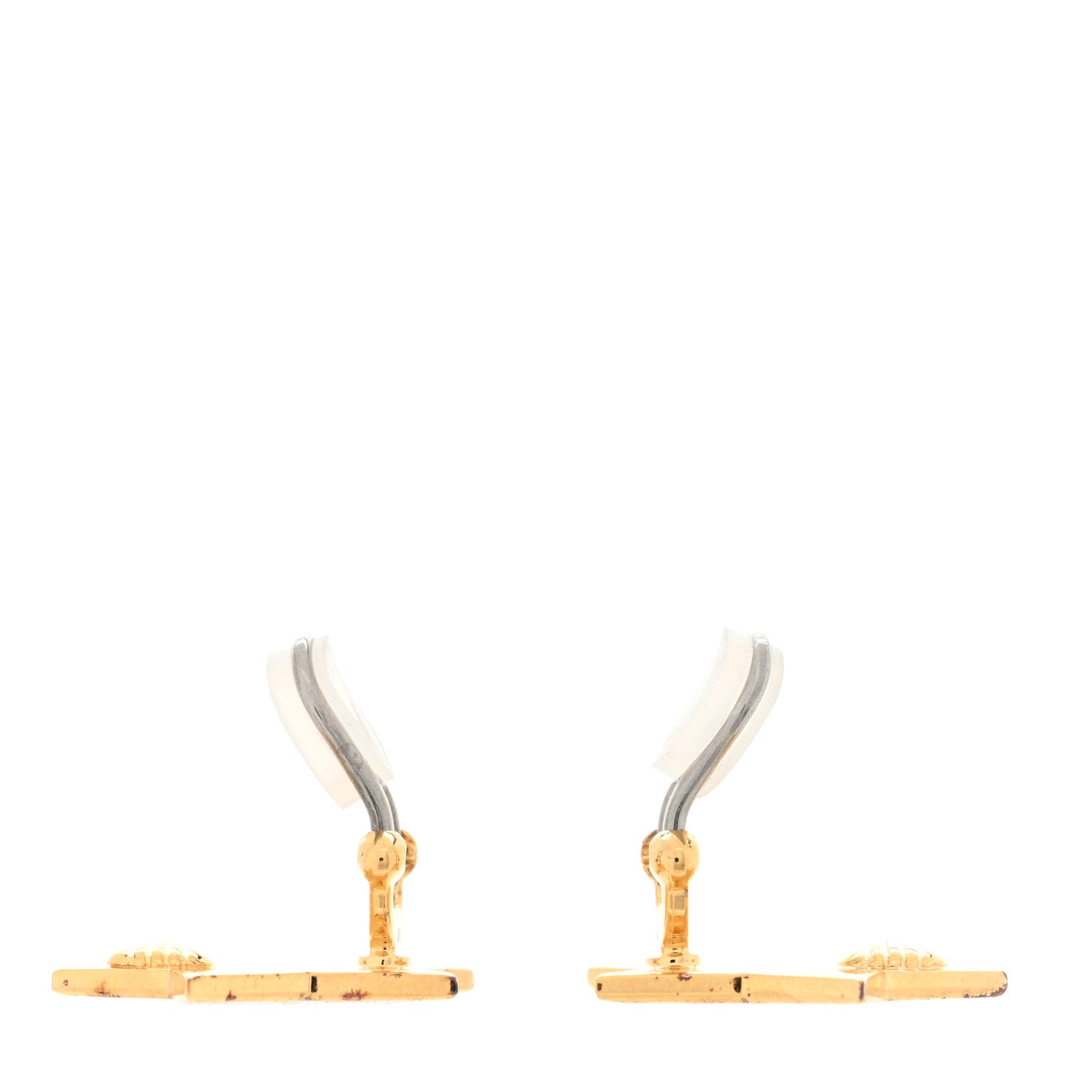 Gucci Metal Teddy Bear Star Clip On Earrings Gold Pink 3 of 4