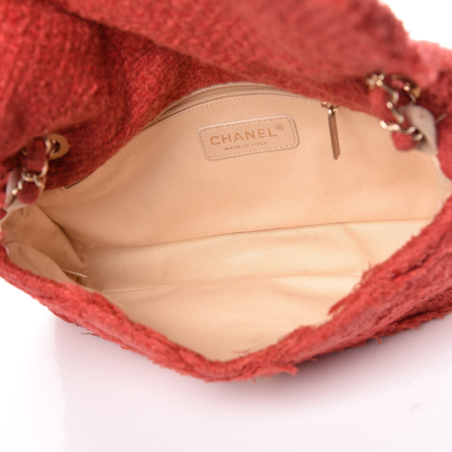 Chanel Tweed Medium Nature Single Flap Red 5 of 10