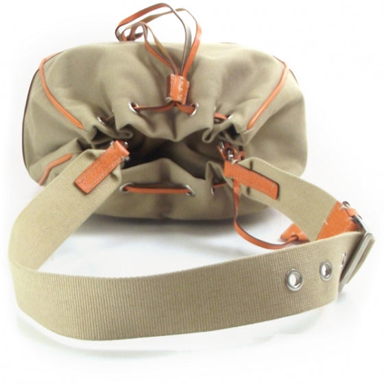 Canvas Leather Drawstring Tote