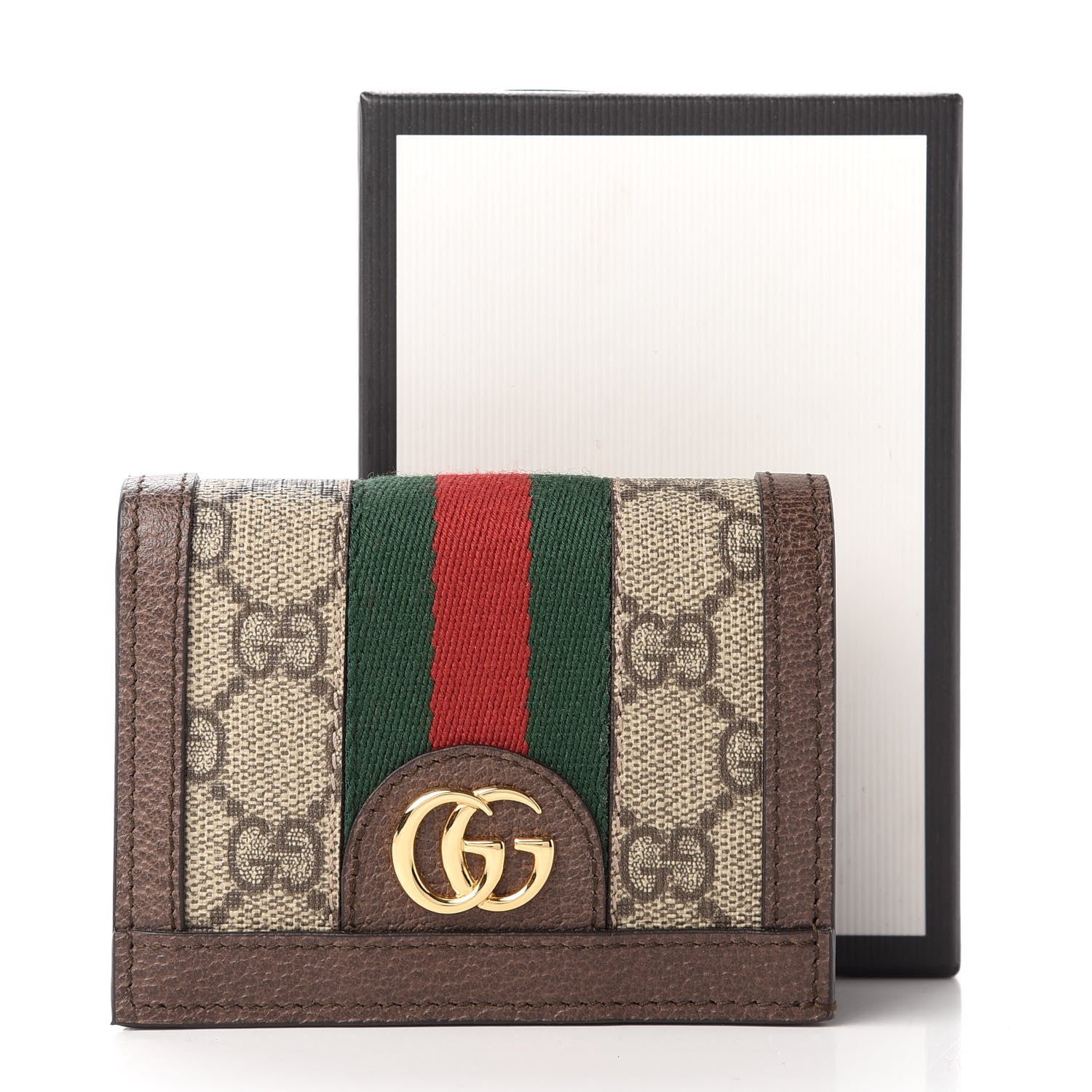 Gucci GG Supreme Monogram Web Ophidia Card Case Beige New Acero 11 of 11