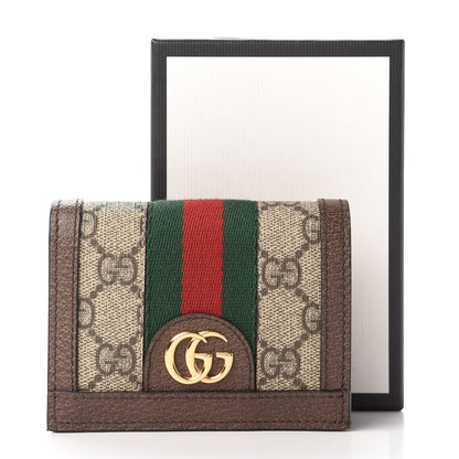 Gucci GG Supreme Monogram Web Ophidia Card Case Beige New Acero 11 of 11