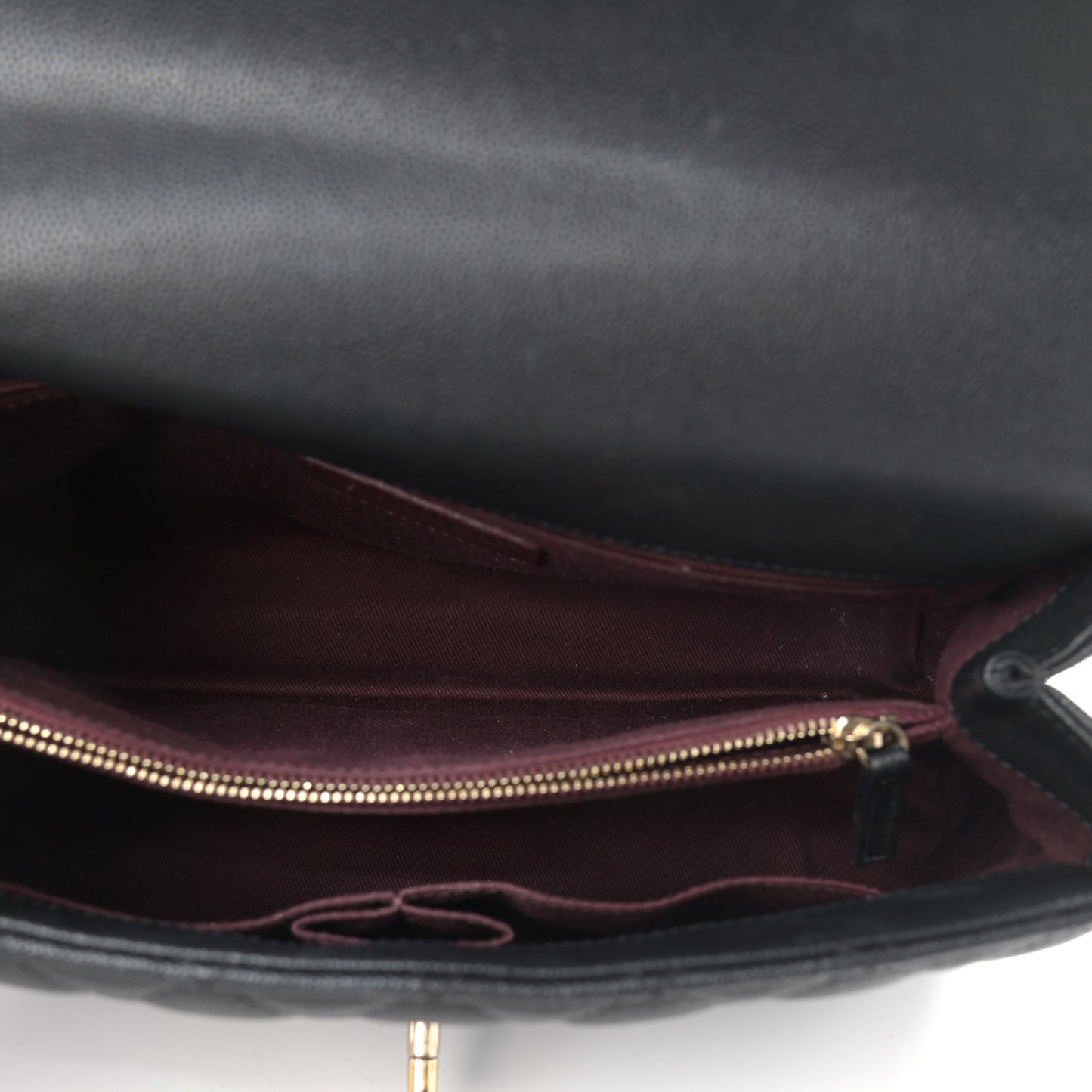 Caviar Quilted Small Coco Handle Flap Black