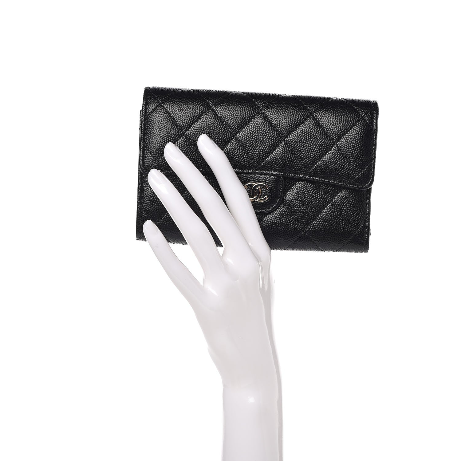 Chanel Caviar Quilted Medium Flap Wallet Black 2 of 9