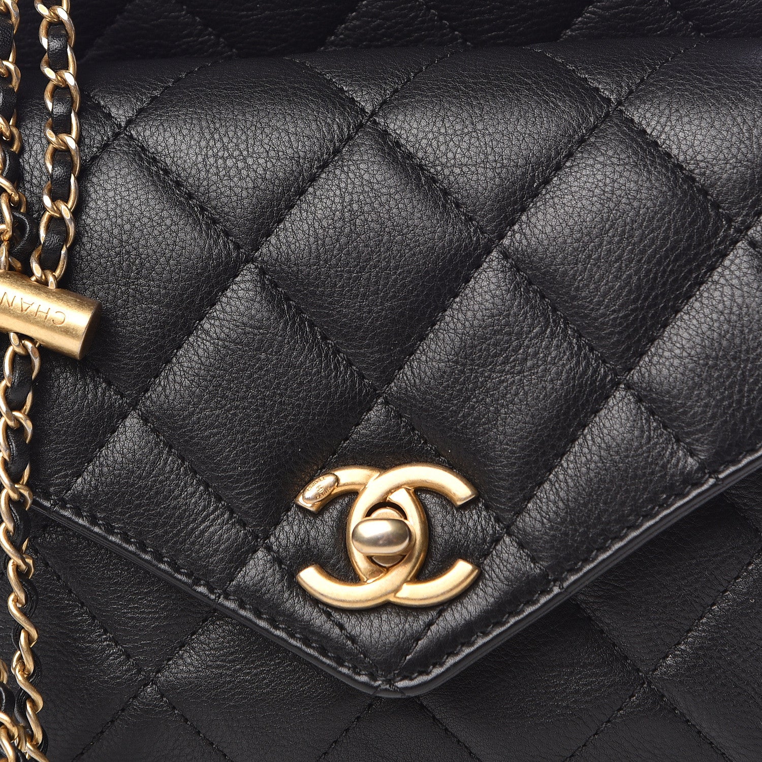 Chanel Calfskin Quilted Carry With Chic Flap Waist Bag With Chain Black 5 of 10