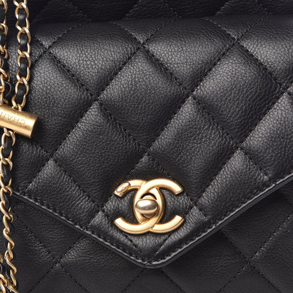 Chanel Calfskin Quilted Carry With Chic Flap Waist Bag With Chain Black 5 of 10