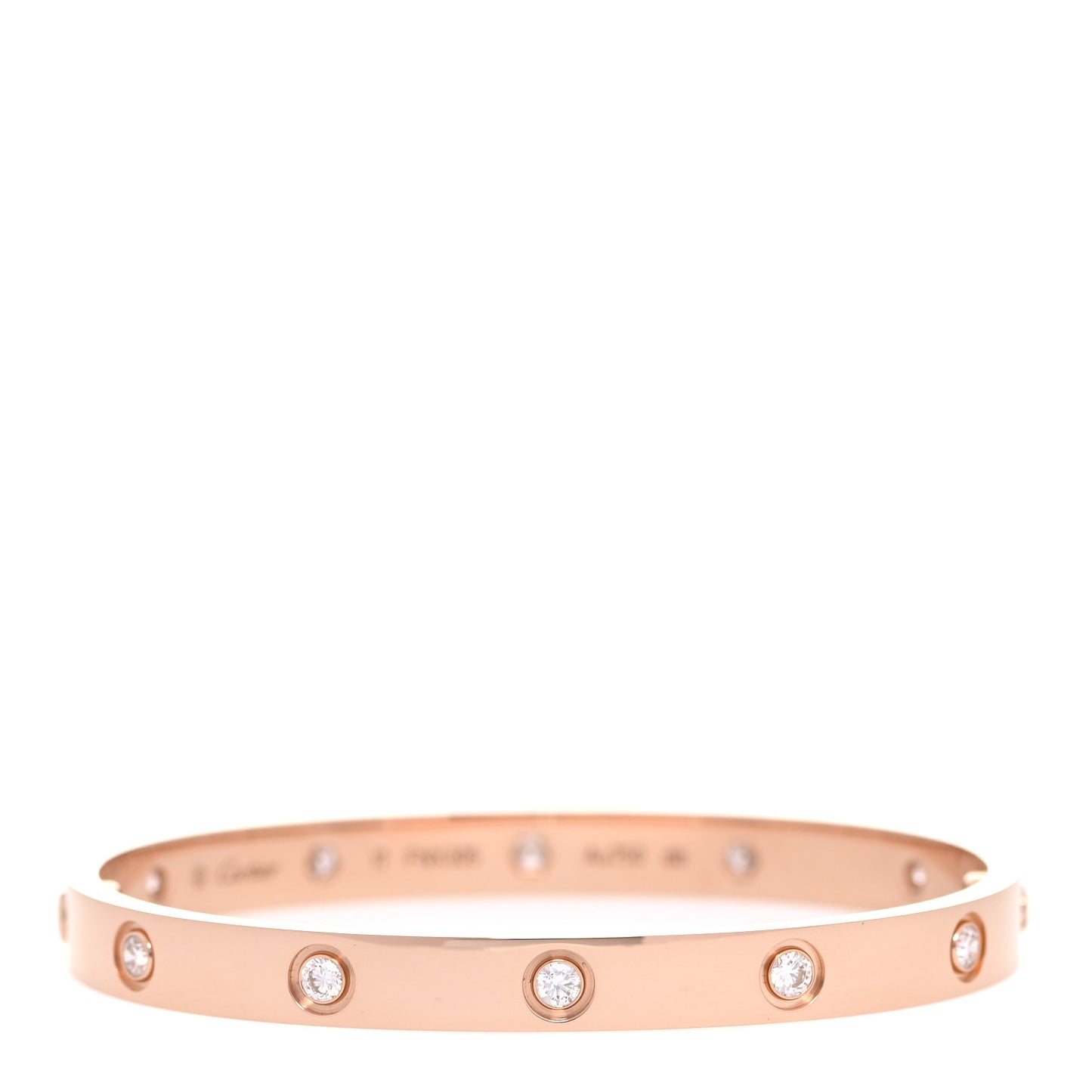 18K Pink Gold 10 Diamond LOVE Bracelet 17