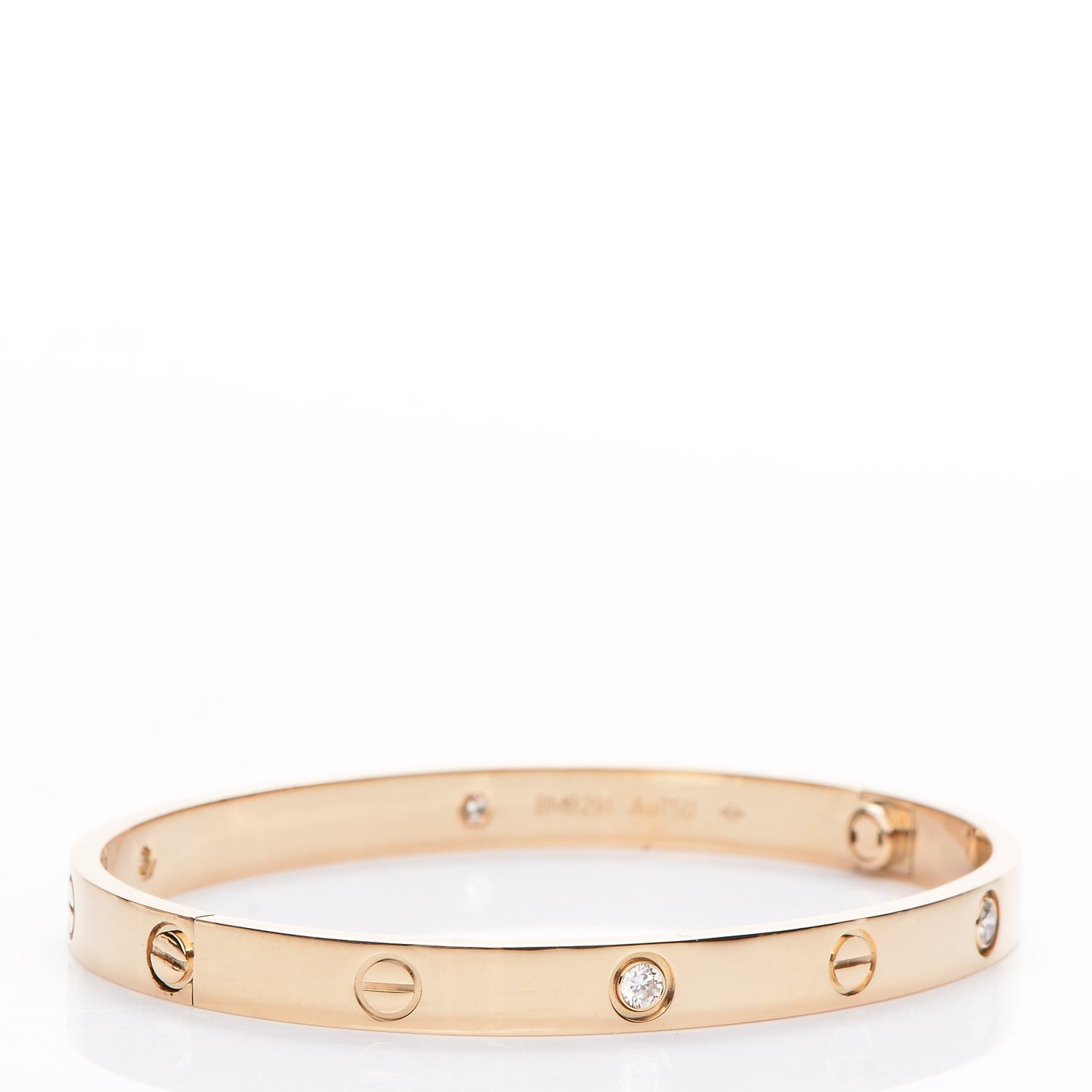 18K Yellow Gold 4 Diamond LOVE Bracelet 19