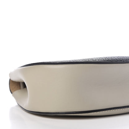Chloe Grained Calfskin Lambskin Mini Bi-Color Drew Shoulder Bag Black Powder Beige 8 of 15