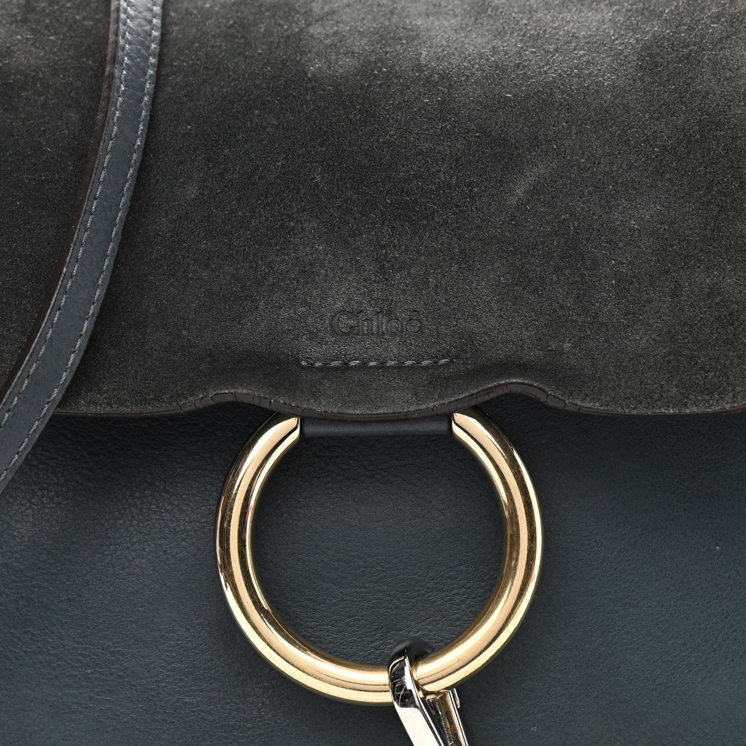 Chloe Suede Calfskin Medium Faye Backpack Silver Blue 8 of 13