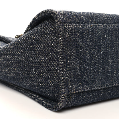 Chanel Denim Small Deauville Tote Dark Blue White 10 of 11