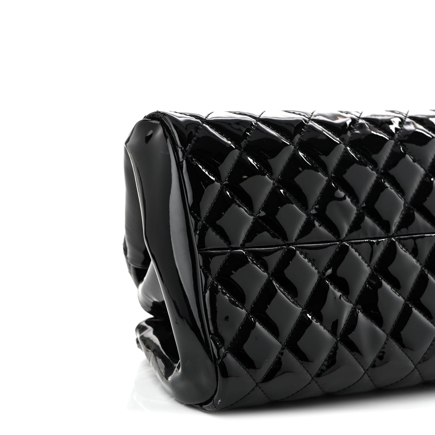 Patent Quilted Medium Just Mademoiselle Bowling Bag Black
