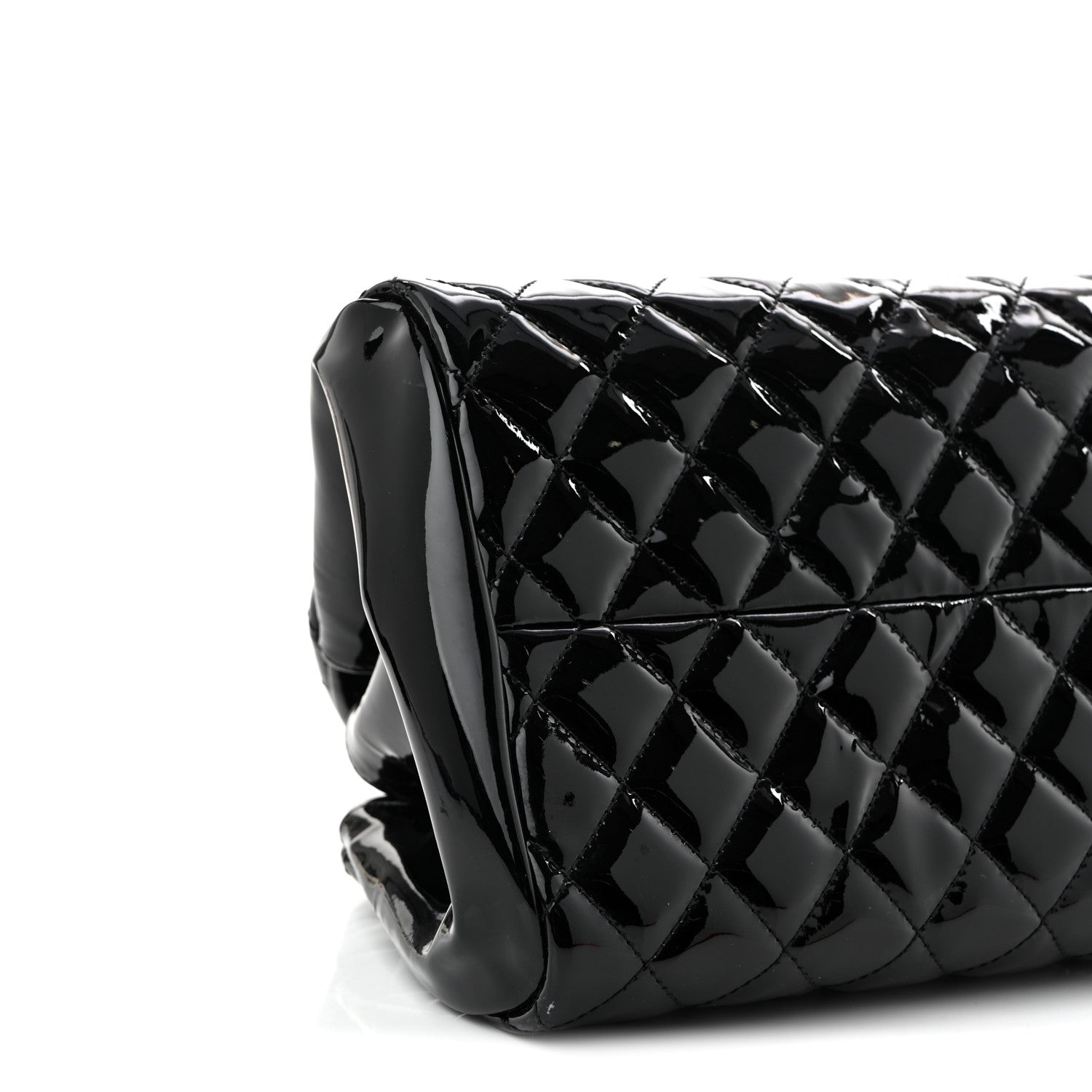 Chanel Patent Quilted Medium Just Mademoiselle Bowling Bag Black 8 of 10
