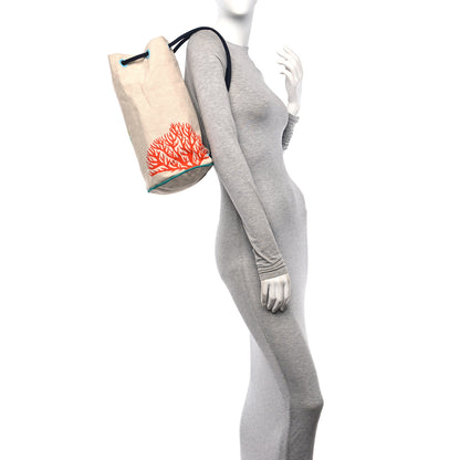 Hermes Toile H Canvas Under The Waves Drawstring Duffle Bag 2 of 10
