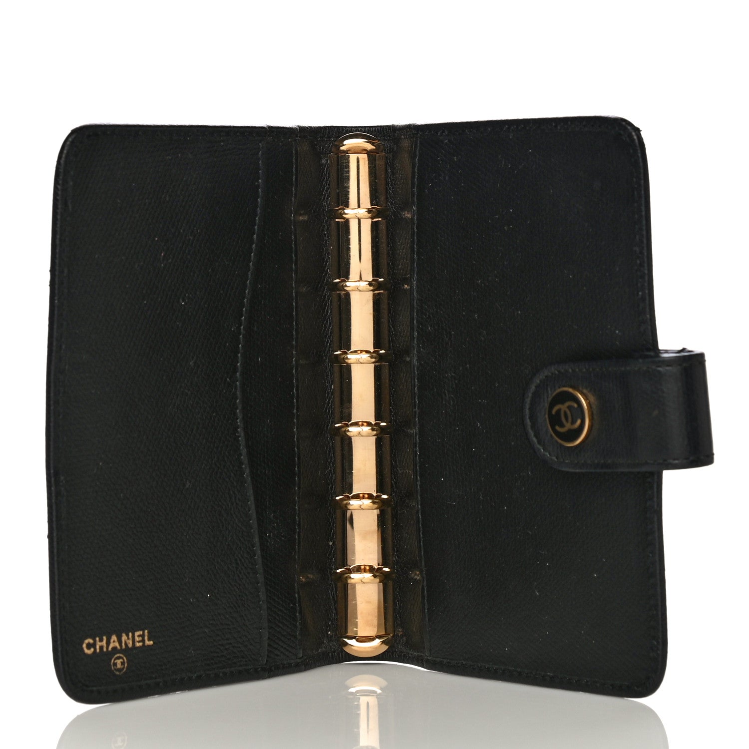 Chanel Grained Calfskin CC Button Pocket Agenda Cover Black 5 of 16