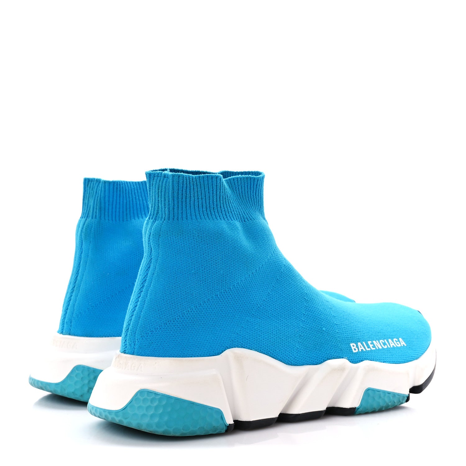Balenciaga Neoprene Knit Womens Speed Sneakers 36 Turquoise Azur 4 of 8
