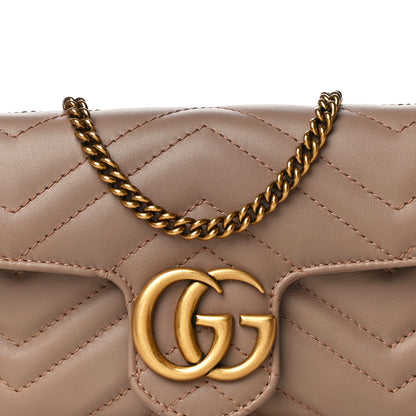 Gucci Calfskin Matelasse Super Mini GG Marmont Shoulder Bag Porcelain Rose 8 of 16