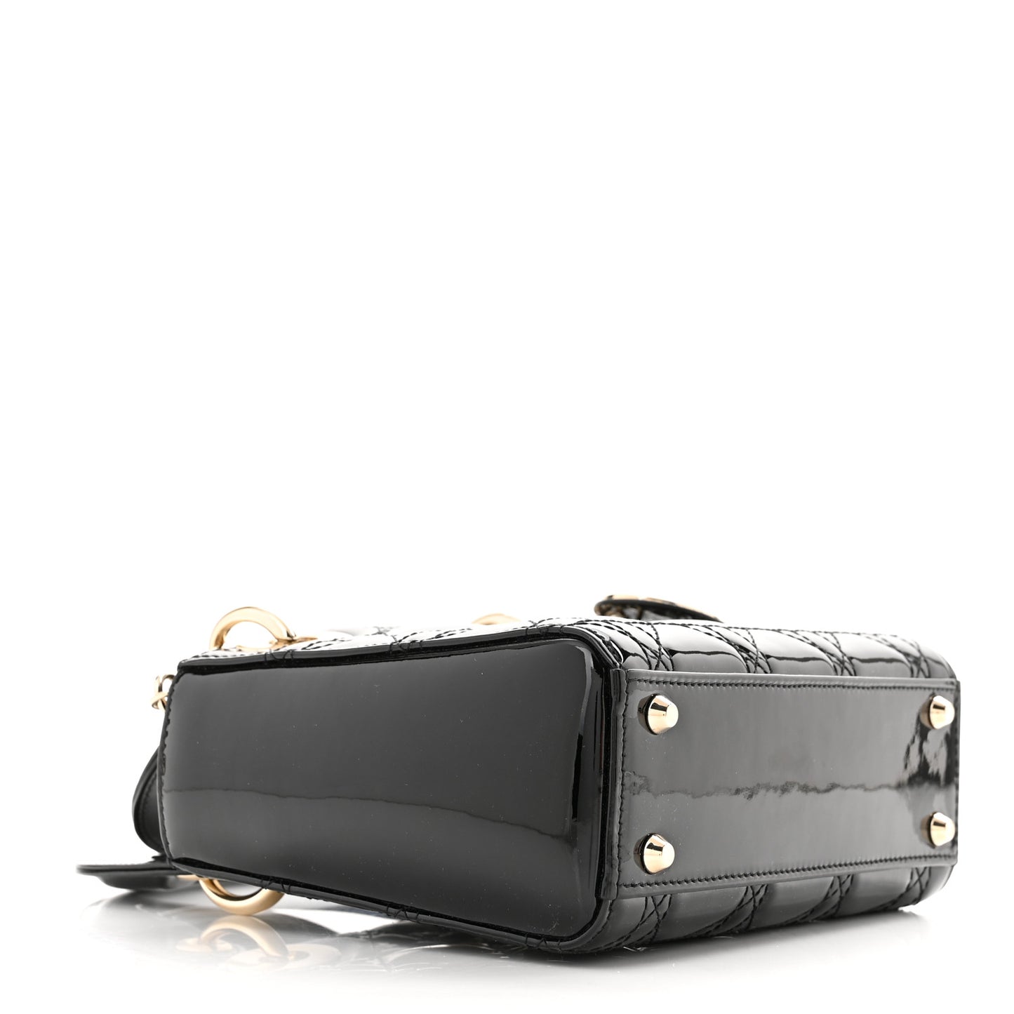 Patent Cannage Mini Lady Dior Black